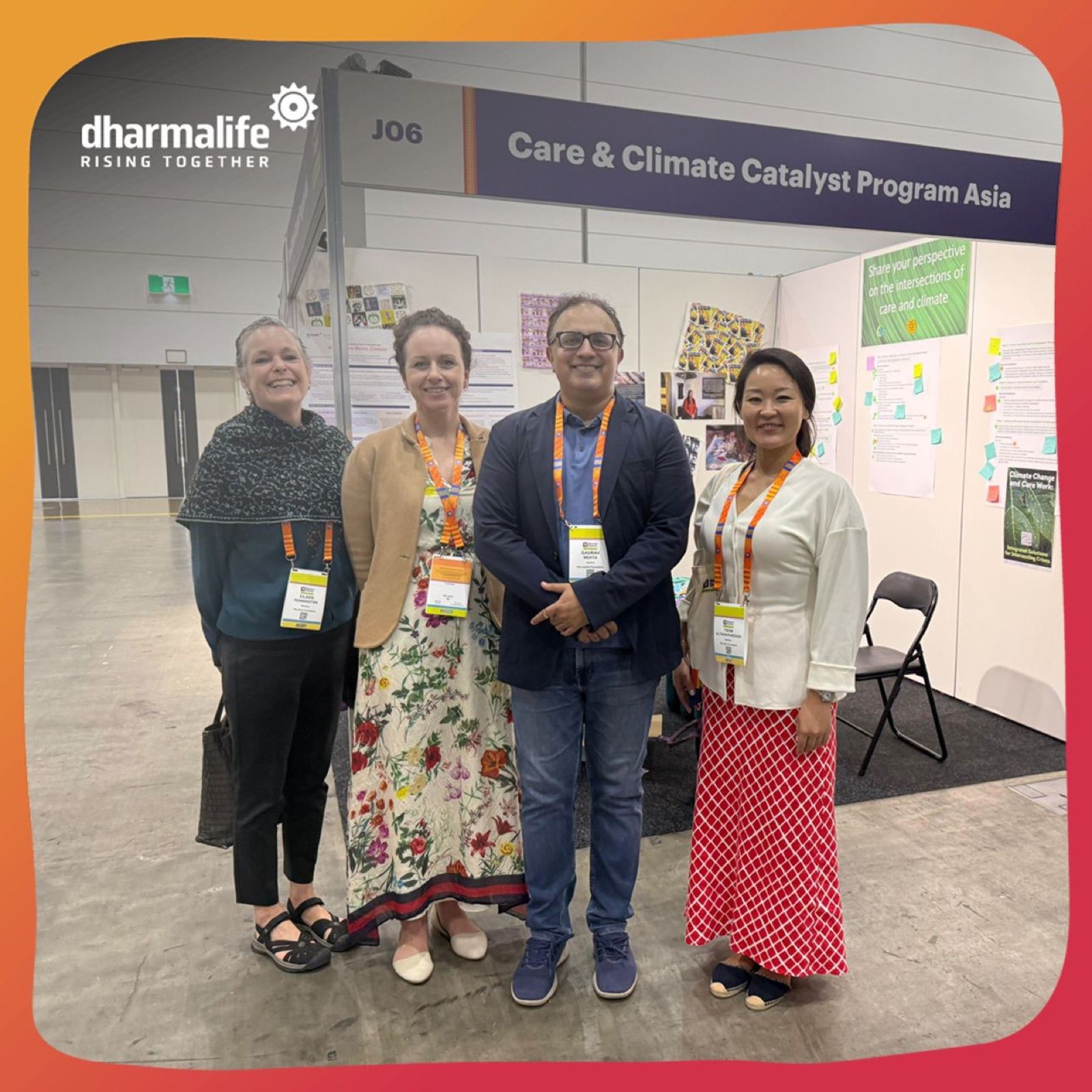 Hub team at the Care and Climate Catalyst Program Asia booth at Women Deliver 2026.